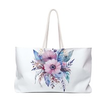 Personalised/Non-Personalised Weekender Bag, Boho Pink and Blue Floral, awd-246 - £39.07 GBP