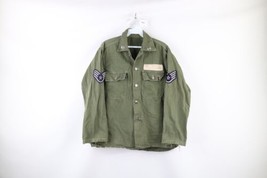 Vtg 40s WWII Era Mens M Distressed 71st Air Defense Cotton Twill Field Shirt USA - £62.24 GBP