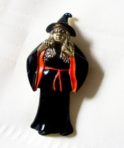 Chunky Enamel Halloween Witch Brooch PIn 3 inches Tall  - £6.35 GBP