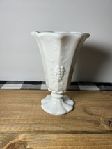 Westmoreland paneled grape milk glass 6&quot;  belled vase 1949-1984 Stamp On Bottom - $12.19