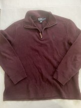 Polo Ralph Lauren Mens 1/4 Zip Pullover Sweater Size XL Maroon Red Mens LS - $27.16
