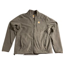 Carhartt Mens Size Large Tall Gray Full Zip Fleece Jacket Coat Dalton - £31.14 GBP