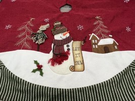 Snowman Christmas Tree Skirt With Applique 47” Round - $32.67