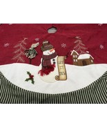 Snowman Christmas Tree Skirt With Applique 47” Round - £26.11 GBP