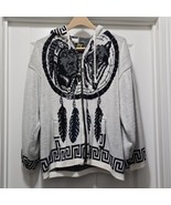 Ruminahui Native American Indian Wolf Wool Knit Hoodie Sweater Men&#39;s M /... - £26.73 GBP