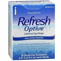 Refresh Optive Eye Drops Preservative Free, 30 Vials (.4mL Each) Exp 7/2... - $10.88