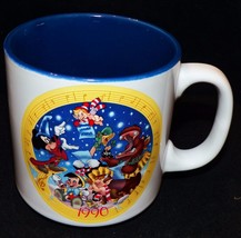 1990 Disney Fantasia Sorcerer Mickey Pinocchio Christmas Holiday Coffee Mug - £39.84 GBP