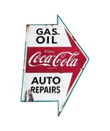 Coca Cola Gas Oil Auto Repairs Metal Sign Arrow Coke Vintage Style 18&quot; X... - €29,69 EUR