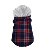 Flannel Red and Black Plaid Sweatshirt Hoodie with Removable Hood Sizes ... - $649.56 MXN