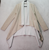 Zara Cardigan Sweater Women Medium Tan Knit Acrylic Long Sleeve Open Drape Front - £21.06 GBP