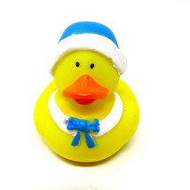 Thanksgiving Pilgrim Girl Rubber Duck 2&quot; Blue White Dress Cap Ducky Squi... - £6.76 GBP