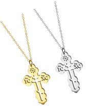 Pack of 2 Hollow Eastern Orthodox Cross Charm Chain - £41.06 GBP