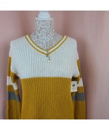 Tucker + Tate Size-L Varsity Sweater, YELLOW NUGGET- IVORY / FREE SHIPPING - $21.77