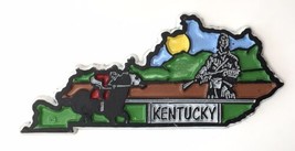 Vintage Kentucky State Map Rubber Refrigerator Fridge Magnet Derby Horse - $6.00