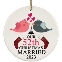 52th Wedding Anniversary 2023 Ornament Gift 52 Years Christmas Married T... - $14.80