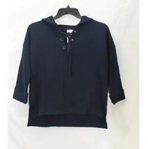 Style &amp; Co Women XL Industrial Blue Lace Up Pullover Hoodie Sweatshirt N... - $466.20 MXN