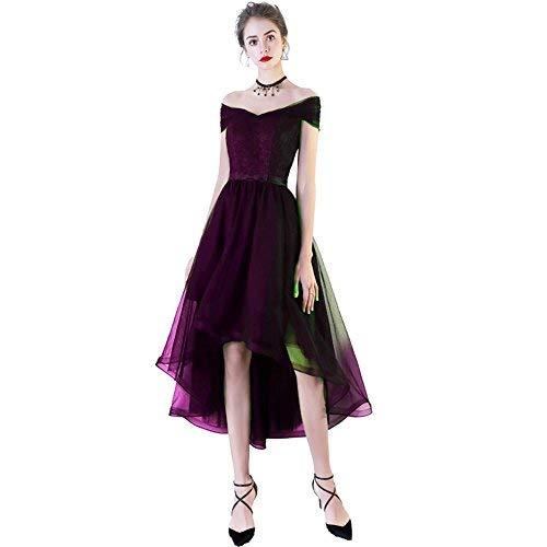 Lace High Low Off The Shoulder Prom Homecoming Dresses Dark Plum US 12