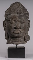 Antico Khmer Stile Grigio Beige Yaksha &amp; Yakshaswaroop Shiva Testa - 48c... - £3,098.00 GBP