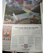 19&quot; By 24&quot; Vintage Rare 1969 Union Pacific Railroad Centennial Roll Up C... - $120.30 CAD