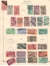 BELGIUM 1920-31 Very Fine Used Parsel Post Stamps Hinged on List: 2 Sides - $8.28