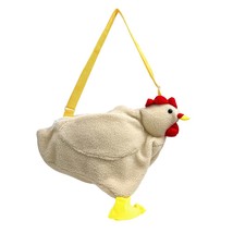 En shape plush bag cute cartoon chicken crossbody shoulder bag travel satchel purse for thumb200