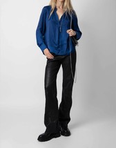 Zadig &amp; Voltaire tink satin shirt in Bleu Roi - size L - $171.27