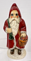 1987 Vaillancourt Father Christmas Red Coat Gorham Santa 4 1/4&quot; Basket G... - $39.11