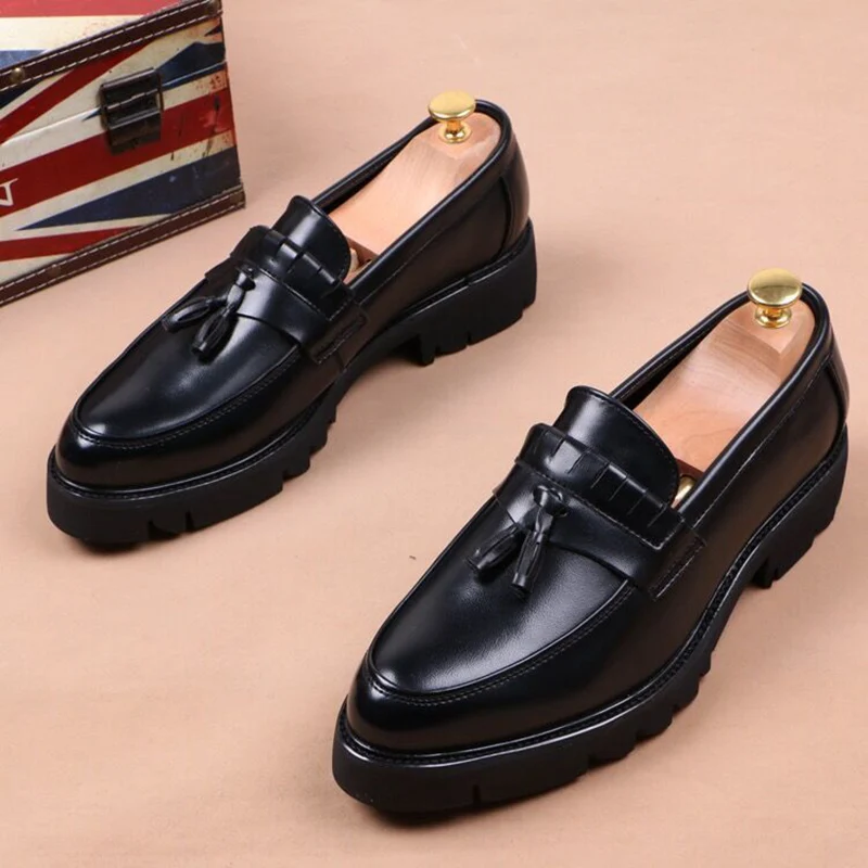 Korean style mens casual business wedding formal dress soft leather shoe... - $92.21