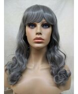 Gray Wavy Wig w/ Bangs Heat Style Ghost Spirit Elegant Witch Sorceress O... - €22,91 EUR