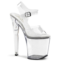 PLEASER Sexy Stripper Dancer Tall Clear Platform 8&quot; Heels Shoes XTM808/C/M - £52.70 GBP
