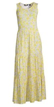 LANDS END Sleeveless Tiered Maxi DRESS Size: SMALL TALL New SHIP FREE Lemon - £74.23 GBP