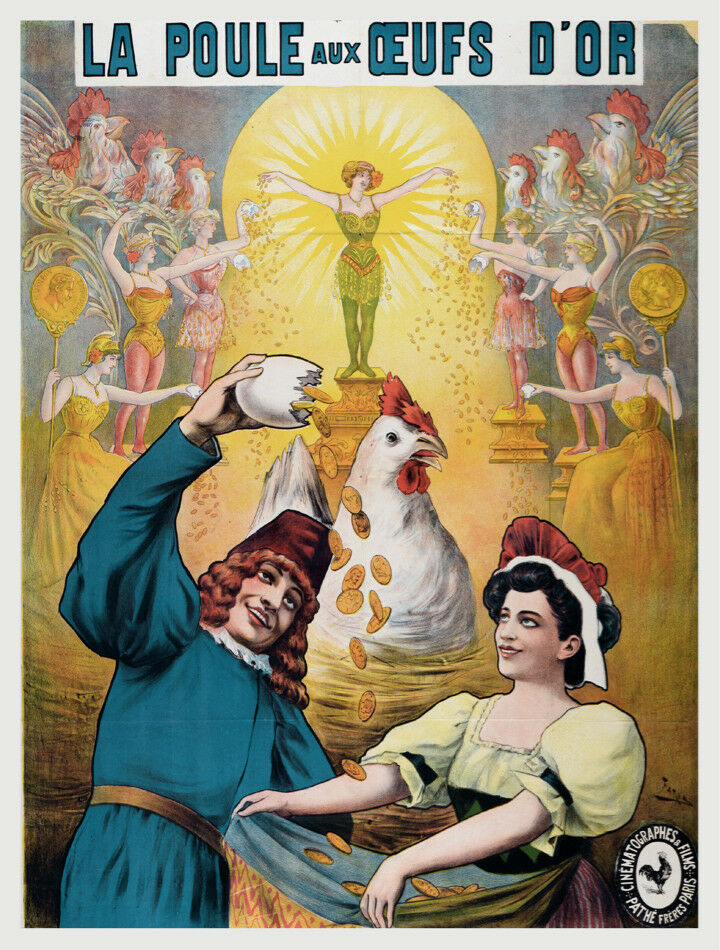 Decoration POSTER print.Gold coins.Golden Hen story.Home Room interior wall.6762