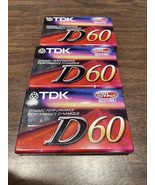 TDK IEC1 Type I D60 60 Minute Blank Audio Cassette Tapes High Output  Lo... - £6.60 GBP