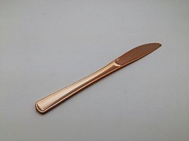 Rose Gold Plastic Cutlery Silverware Extra Heavyweight Disposable Flatwa... - $7.59