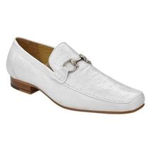 Belvedere Men's Shoes Bartolo Genuine Ostrich Loafer White 1026OB image 2