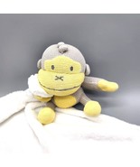 Baby Burn Monkey Lovey Plush Toy Grey Yellow Soft White Blanket - $149.38 MXN