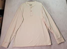Eddie Bauer Shirt Mens Tall XL Cream 100% Cotton Long Raglan Sleeve Henley Neck - £22.41 GBP