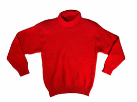 Vintage Donagain Sweater Womens Medium Red Knit Turtleneck Made in USA - $32.80
