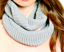 Scarf Grey Knitted Infinity So Soft 50 in x 9 in Acrylic NEW - £7.90 GBP