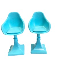 Barbie Bar Stool Chair Dreamhouse Doll House Furniture Turquoise Blue Mod Mexico - $18.99