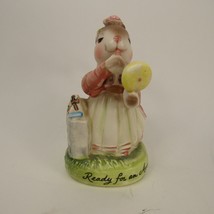 Vintage Avon Precious Moments Rabbit Figurine “Ready For An Avon Day” AEK3L - £7.96 GBP