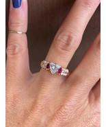 Heart Cut Simulated Diamond Women&#39;s Stunning Wedding Ring 14K Yellow Gol... - $2,091.34 MXN