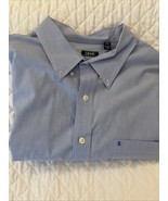 Izod Button Down Shirt Men 4XL Big Blue Premium Essentials Long Sleeve C... - $13.86