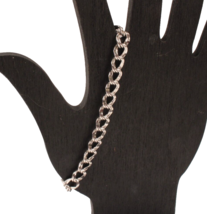 Sterling Silver Double Link Charm Bracelet 7 Inches Long 10 Grams - £12.69 GBP