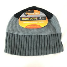 Seirus Heatwave Beanie Hat Knit Ribbed Striped Black Gray Unisex One Size - £6.24 GBP