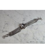 Womens Vintage Estate Sterling Silver Modernist Bracelet 36.6g E7736 - €193,44 EUR