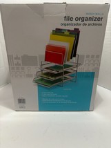Mesh 3-Tier Paper Tray, Desktop Organizer File Storage +5 Slote Wire File Folder - £9.73 GBP