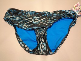 Becca by Rebecca Virtue Size Large Aqua Marine New Women&#39;s Banded Bikini Bottom - £46.84 GBP