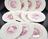 11 Pc Wedgwood Amherst College Mulberry Dinner Plates Lot Vintage Scenes... - $511.70