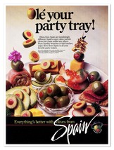 Spanish Olives Ole Your Party Tray Vintage 1986 Full-Page Print Magazine Ad - $180.80 MXN